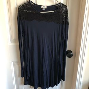 NWOT LG OLD NAVY TUNIC BLACK/MIDNIGHT BLUE